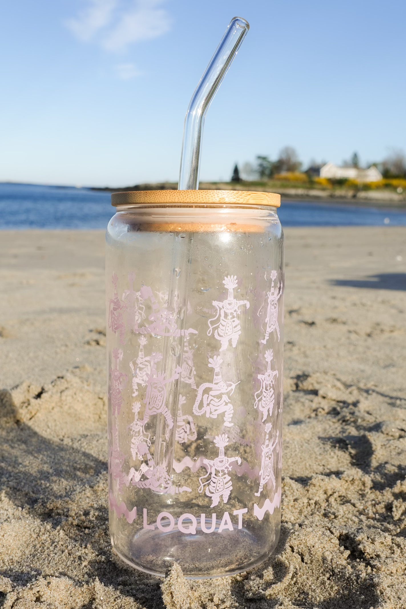 Lavender Gombey Glass Tumbler