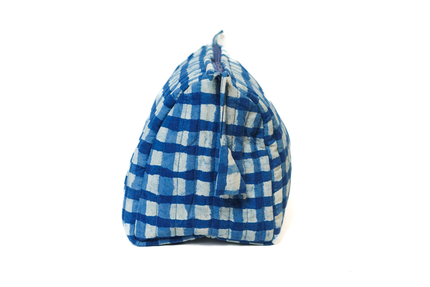 Indigo Gingham Toiletry Bag