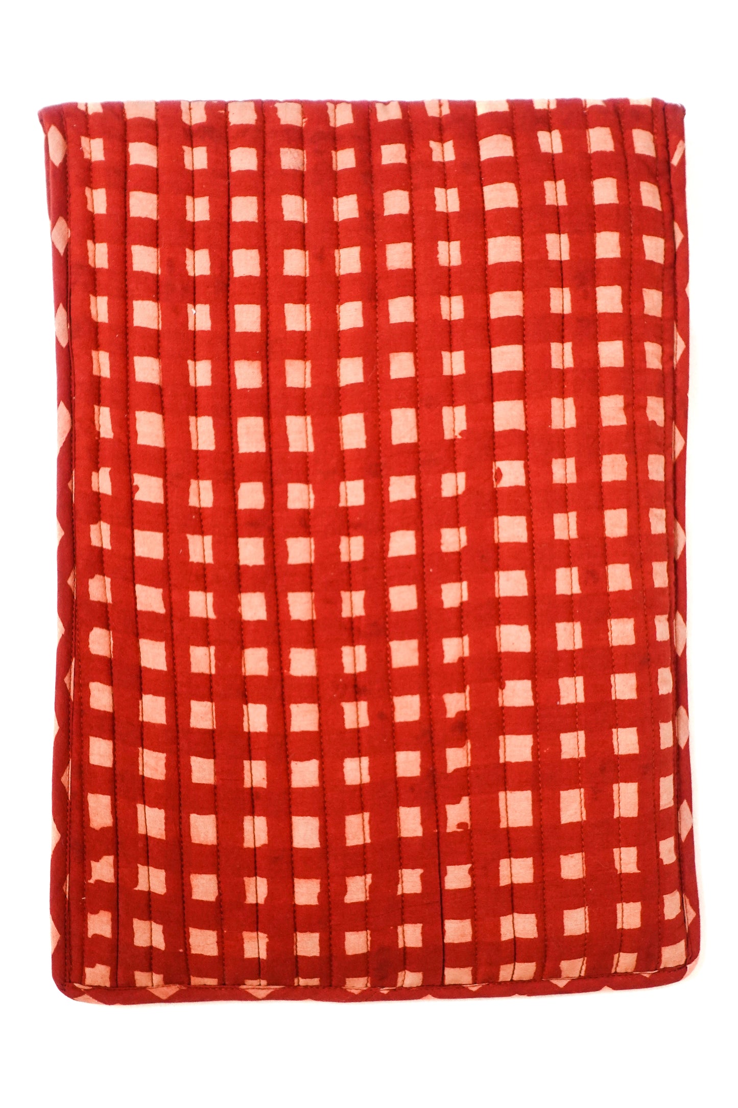 Madder Gingham Quilted Laptop Case