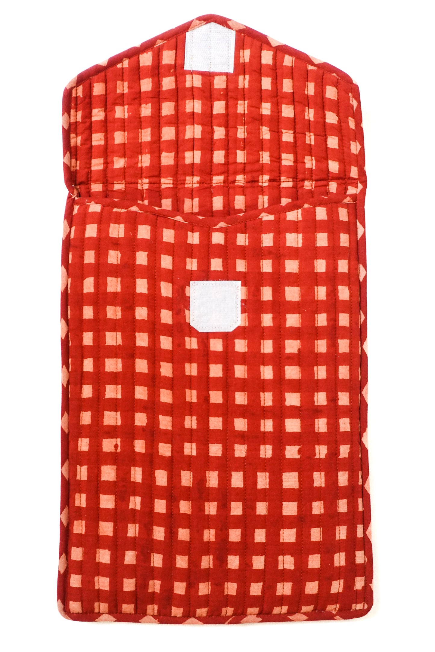 Madder Gingham Quilted Laptop Case