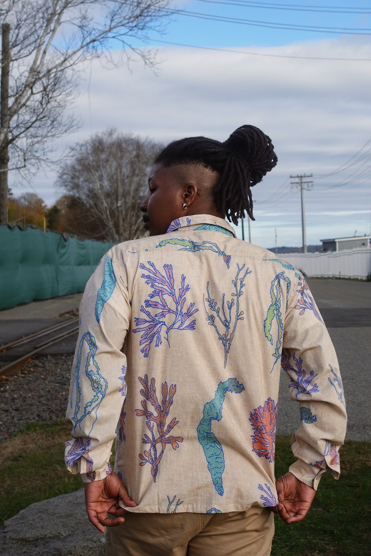 Long Sleeve Button Down - Seaweed